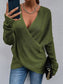 Draped in Style Color Block Long Sleeve Sweater