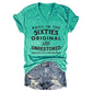 V-Neck Sixties Print T-Shirt