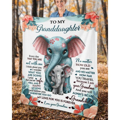 To My Granddaughter - From Grandma - Elephantblanket - A335 - Premium Blanket