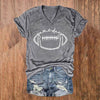 V-Neck Baseball Print T-Shirt