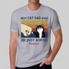 Best Cat Dad Fluffy Cat Personalized Light Color Shirt2