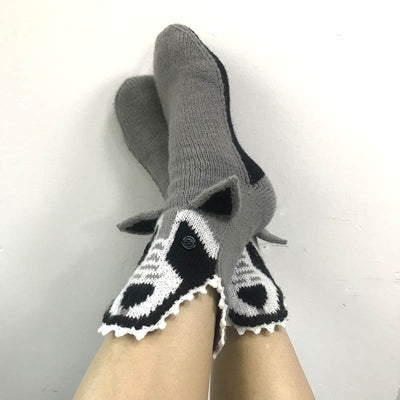 Wolf Knitted Warm 3D Floor Socks