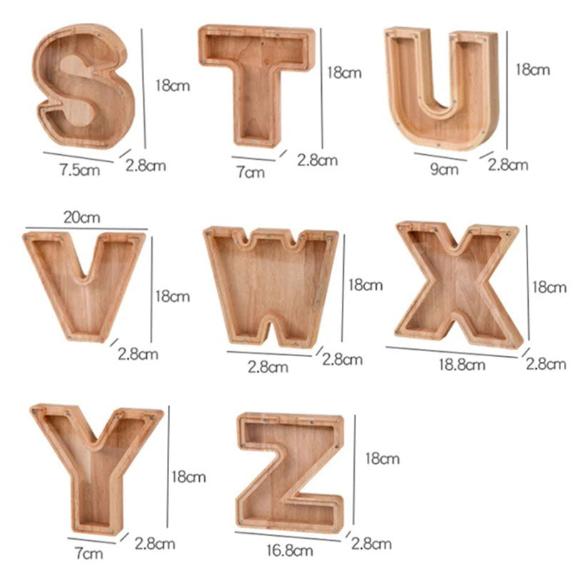 Wooden Letter Piggy Bank