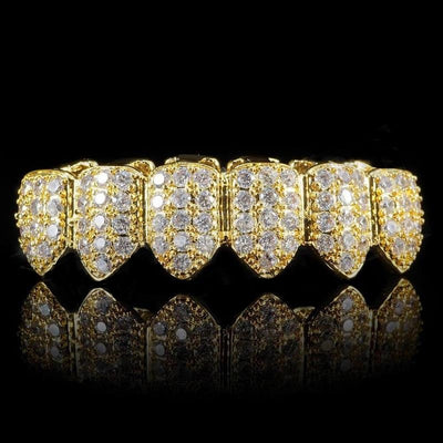 GOLD PLATED CZ CLUSTER PREMIUM GRILLS