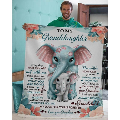 To My Granddaughter - From Grandma - Elephantblanket - A335 - Premium Blanket