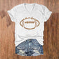 V-Neck Baseball Print T-Shirt