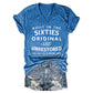 V-Neck Sixties Print T-Shirt