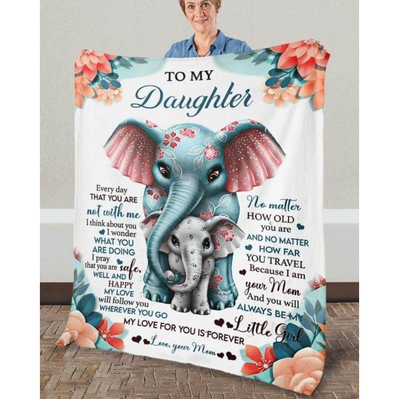 To My Daughter - From Mom - Elephantblanket - A335 - Premium Blanket