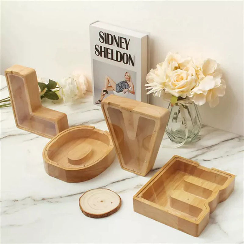 Wooden Letter Piggy Bank