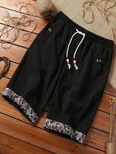 Men's Chinese Linen Loose Pants Retro Loose Sports Shorts