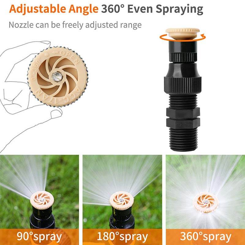 🔥HOT SALE🔥 360° Rotation Auto Irrigation System Garden Lawn Sprinkler Patio,Coverage Diameter 65ft