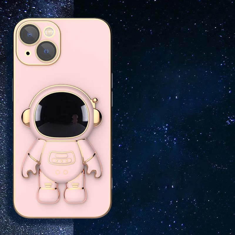 6D Plating Astronaut Hidden Stand Case Cover for iPhone