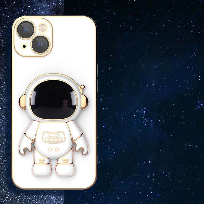 6D Plating Astronaut Hidden Stand Case Cover for iPhone