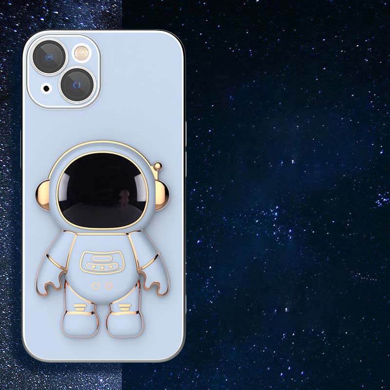 6D Plating Astronaut Hidden Stand Case Cover for iPhone