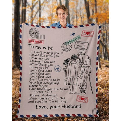 To My Wife - From Husband - AirMailBlanket - A326 - Premium Blanket