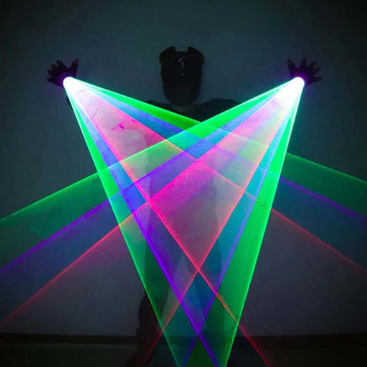Color rotating laser gloves