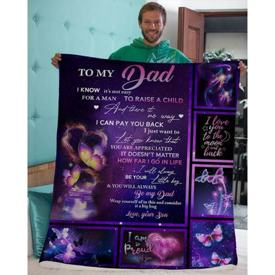 To My Dad - From Son - Butterflyblanket - A315 - Premium Blanket