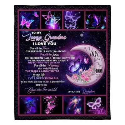 To My Grandma - From Grandson - Butterflyblanket - A316 - Premium Blanket