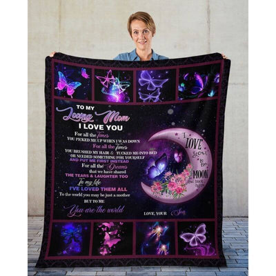 To My Mom - From Son - Butterflyblanket - A316 - Premium Blanket