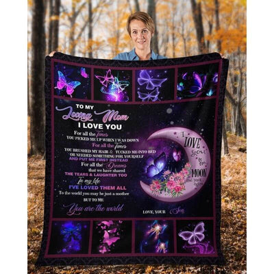 To My Mom - From Son - Butterflyblanket - A316 - Premium Blanket