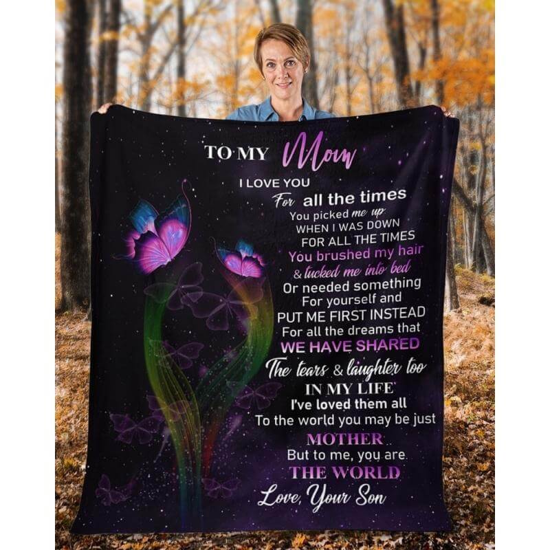 To My Mom - From Son - Butterflyblanket - A319 - Premium Blanket