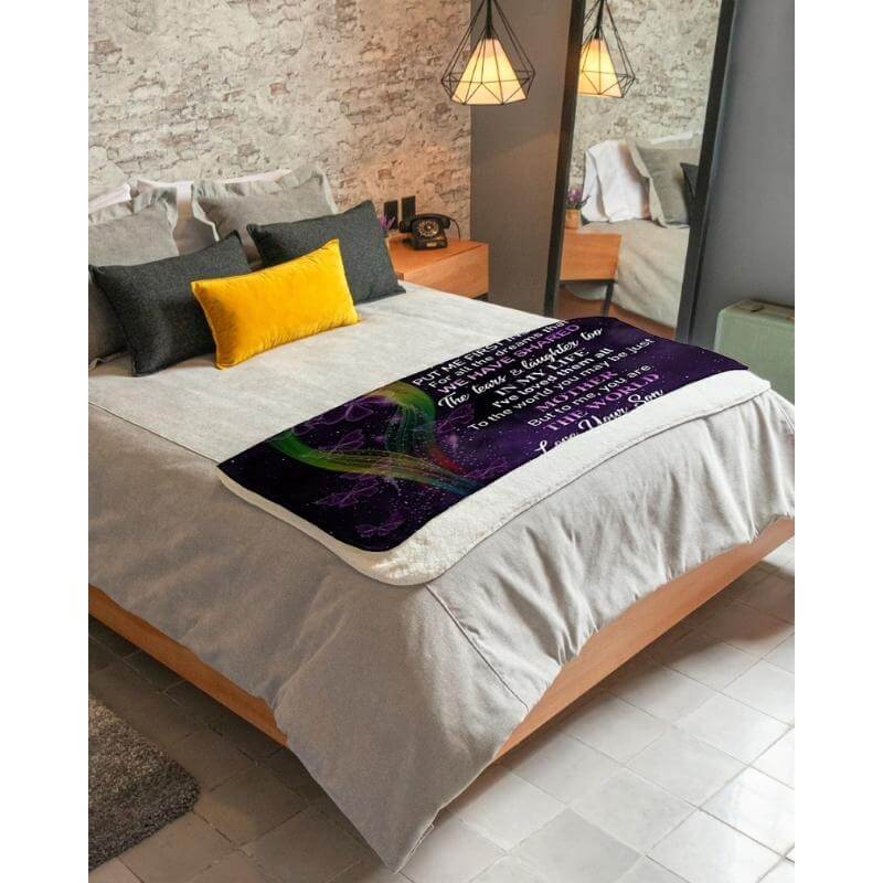 To My Mom - From Son - Butterflyblanket - A319 - Premium Blanket