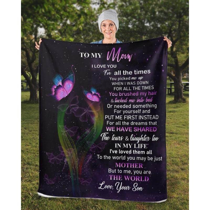To My Mom - From Son - Butterflyblanket - A319 - Premium Blanket