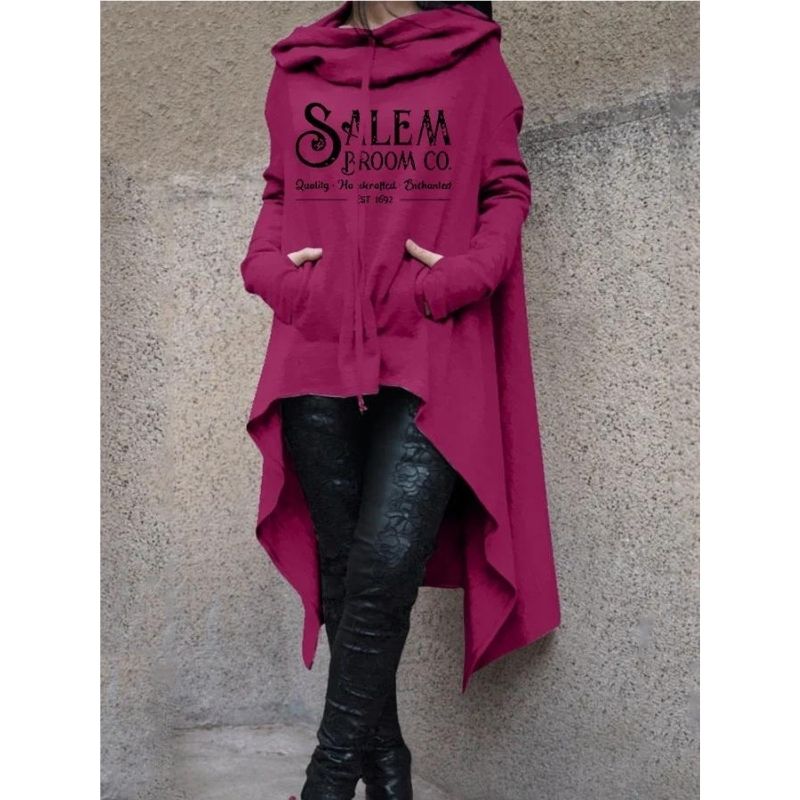 Fashion Print Irregular Long Sleeve Sweatshirt