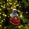 Kerry Blue Terriers In Santa Boot Christmas Hanging Ornament SB215