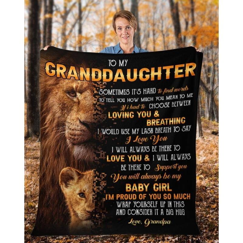 To My Granddaughter - From Grandpa - LionBlanket - A322 - Premium Blanket