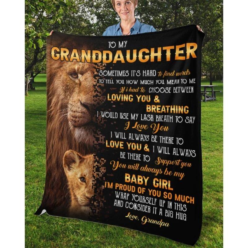 To My Granddaughter - From Grandpa - LionBlanket - A322 - Premium Blanket