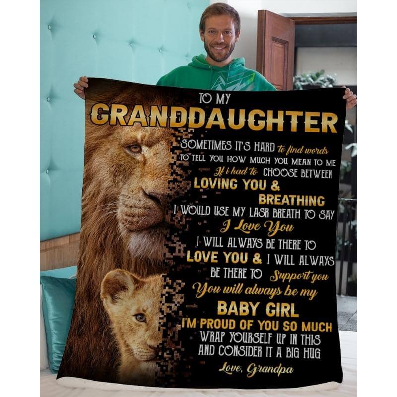 To My Granddaughter - From Grandpa - LionBlanket - A322 - Premium Blanket