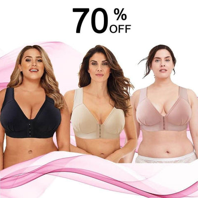 MASI BRA - Plus Size Front Closure Elastic Push Up Comfort Bra