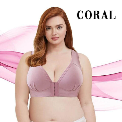 MASI BRA - Plus Size Front Closure Elastic Push Up Comfort Bra