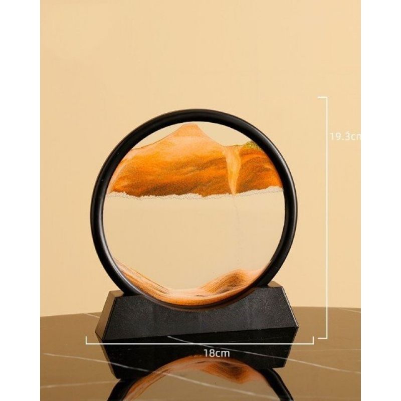 Moving Sand Art Picture Round Glass 3D 7/12inch