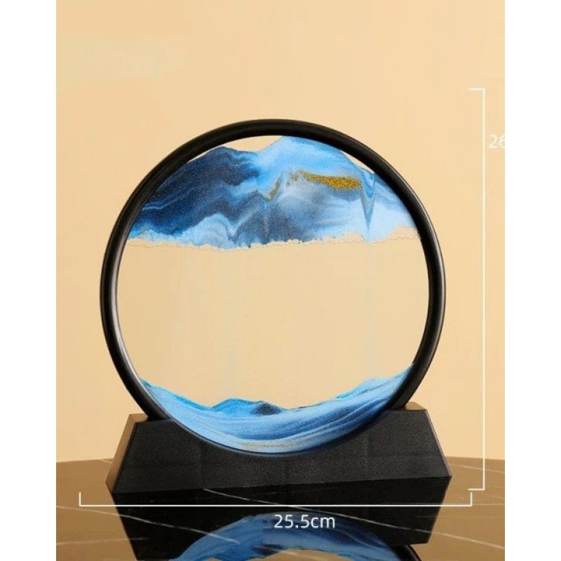 Moving Sand Art Picture Round Glass 3D 7/12inch