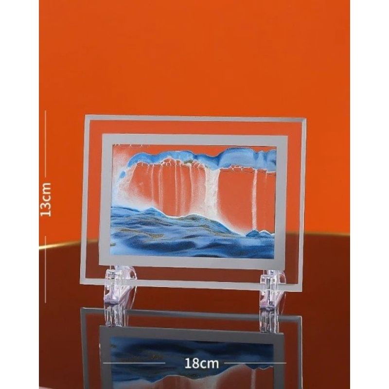 Moving Sand Art Picture Round Glass 3D 7/12inch