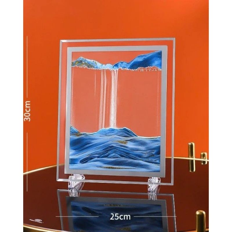 Moving Sand Art Picture Round Glass 3D 7/12inch