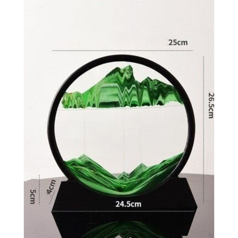 Moving Sand Art Picture Round Glass 3D 7/12inch