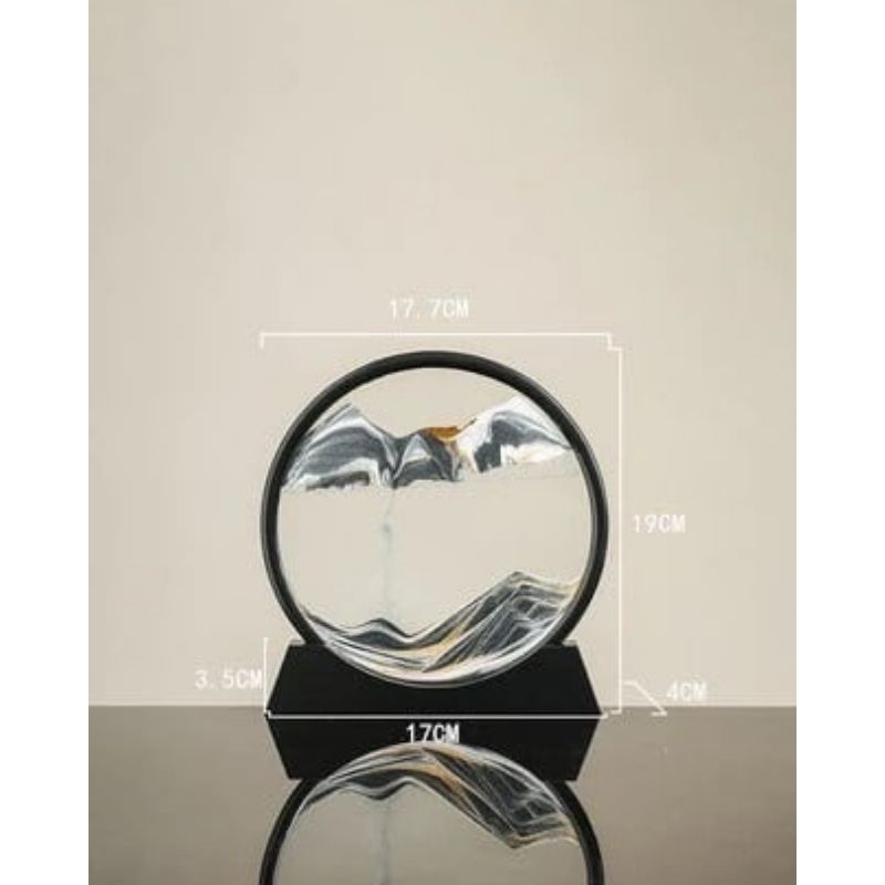 Moving Sand Art Picture Round Glass 3D 7/12inch