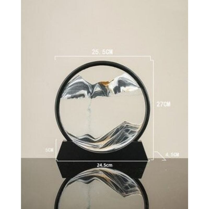 Moving Sand Art Picture Round Glass 3D 7/12inch
