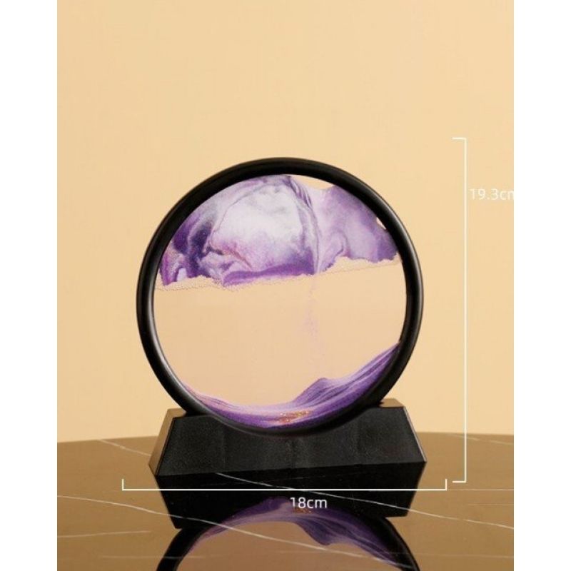 Moving Sand Art Picture Round Glass 3D 7/12inch