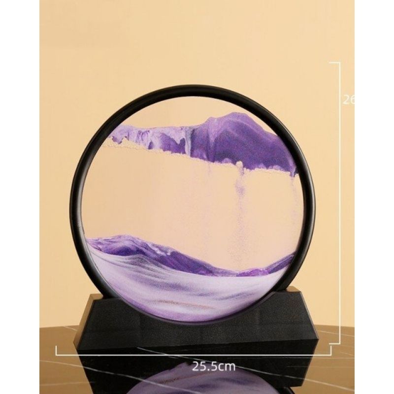 Moving Sand Art Picture Round Glass 3D 7/12inch