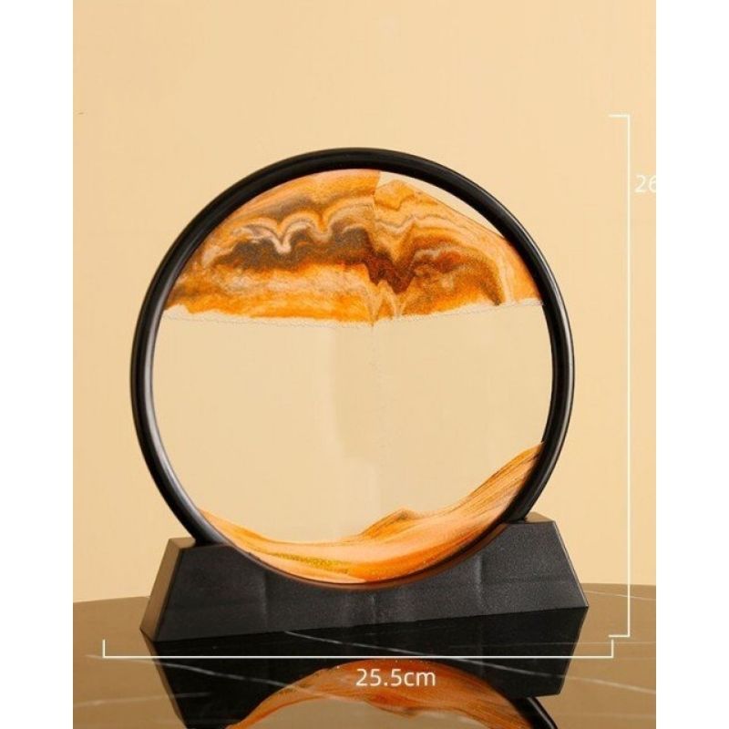 Moving Sand Art Picture Round Glass 3D 7/12inch