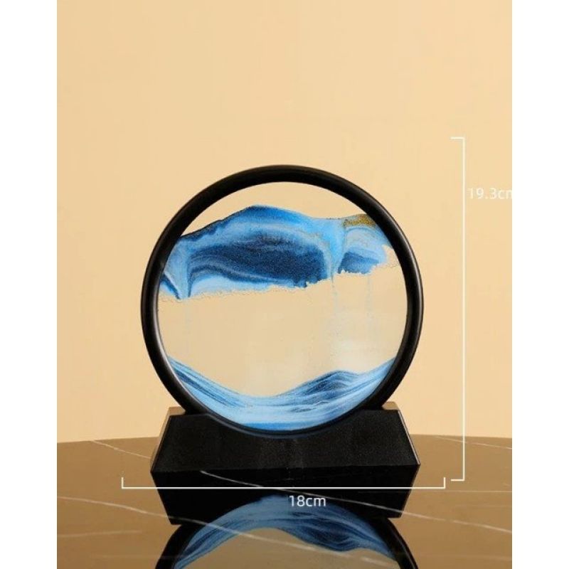 Moving Sand Art Picture Round Glass 3D 7/12inch