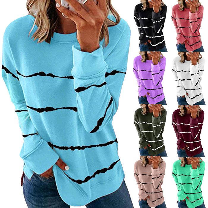 Women Casual Stripe Pullover Tops
