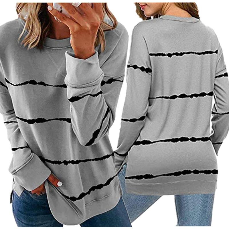 Women Casual Stripe Pullover Tops