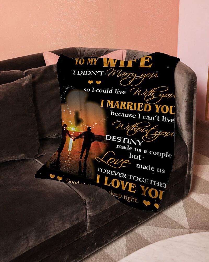 To My Wife - Husband Premium Blanket