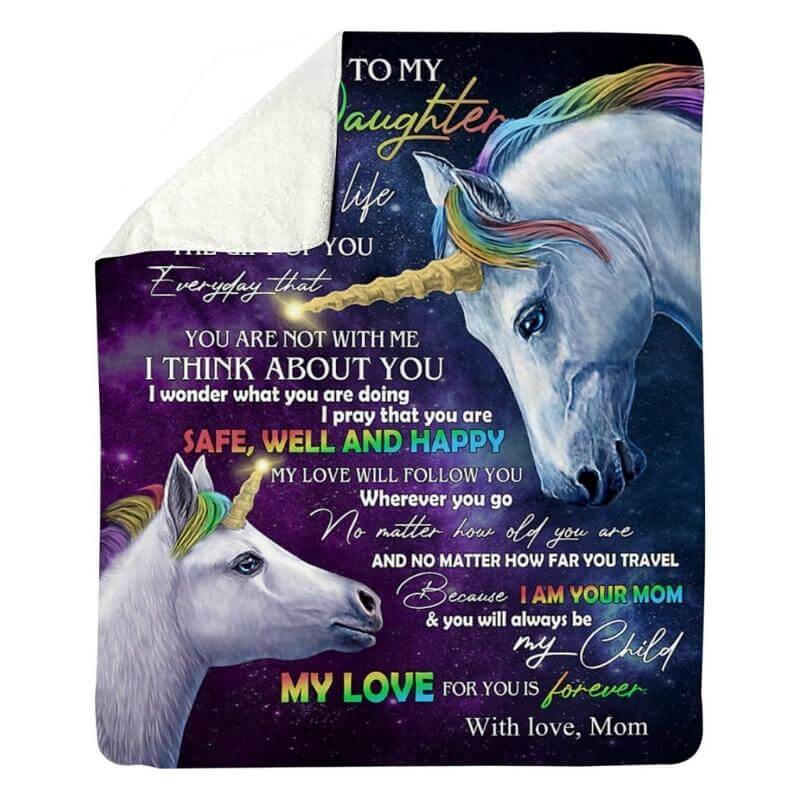To My Daughter - From Mom - UnicornBlanket - A318 - Premium Blanket