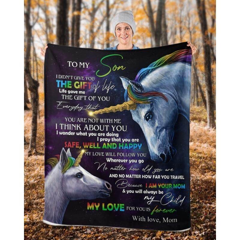 To My Son - From Mom - UnicornBlanket - A318 - Premium Blanket
